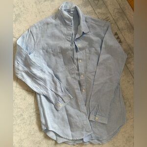Lord and Taylor Light Blue Linen Blouse